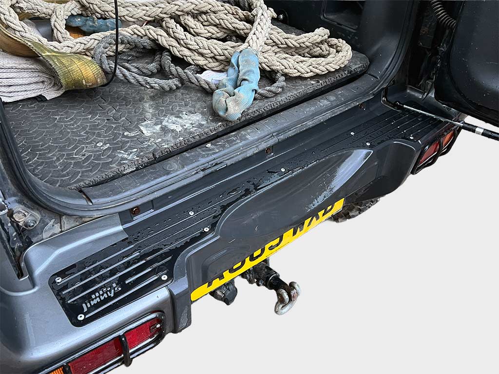 Suzuki Jimny Metal Rear Bumper Guard & Step – Textured Black 1998-2018
