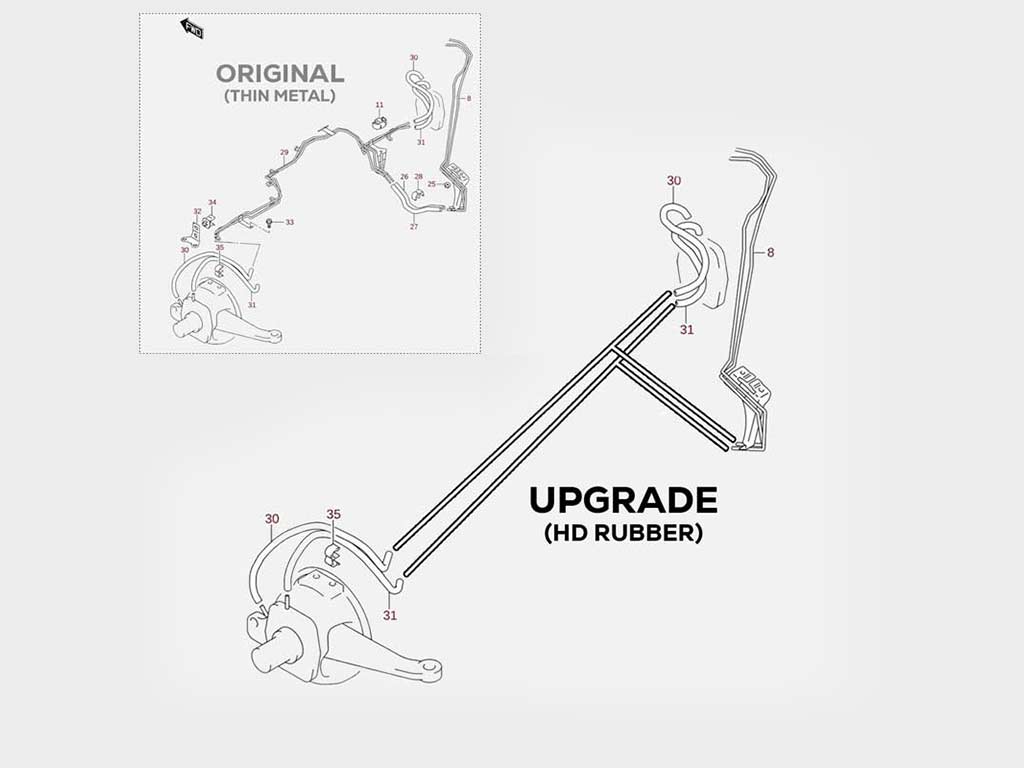 Suzuki Jimny Vacuum Pipes Upgrade 4x4 Repair Kit Replaces - 43910-81A20 - 1998-2018